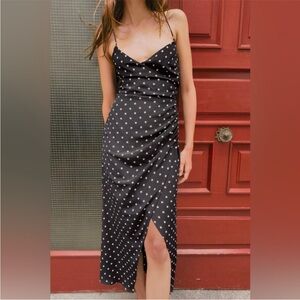 New ZARA Polka Dot Sleeveless Midi Dress